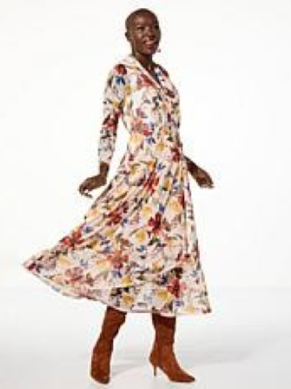 IMAN Global Knit Mesh Ivory Dress w/ Draped Skirt - SIxe: XL - NIP - Picture 3 of 16